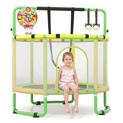 60 inch 6-in-1 Kids Toddler Trampoline with Gymnastics Bar, Green Toys & Hobbies at Gallery Canada
