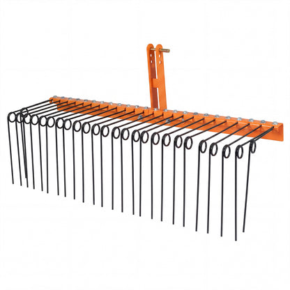60" Pine Straw Rake Tow Behind Landscape With 26 Steel Tines, Orange Lawn Care Tools at Gallery Canada