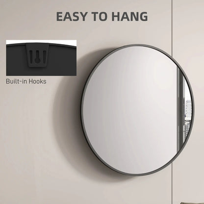 36" Round Mirror, Bathroom Wall Mirror, Metal Frame, Black Wall Mirrors at Gallery Canada