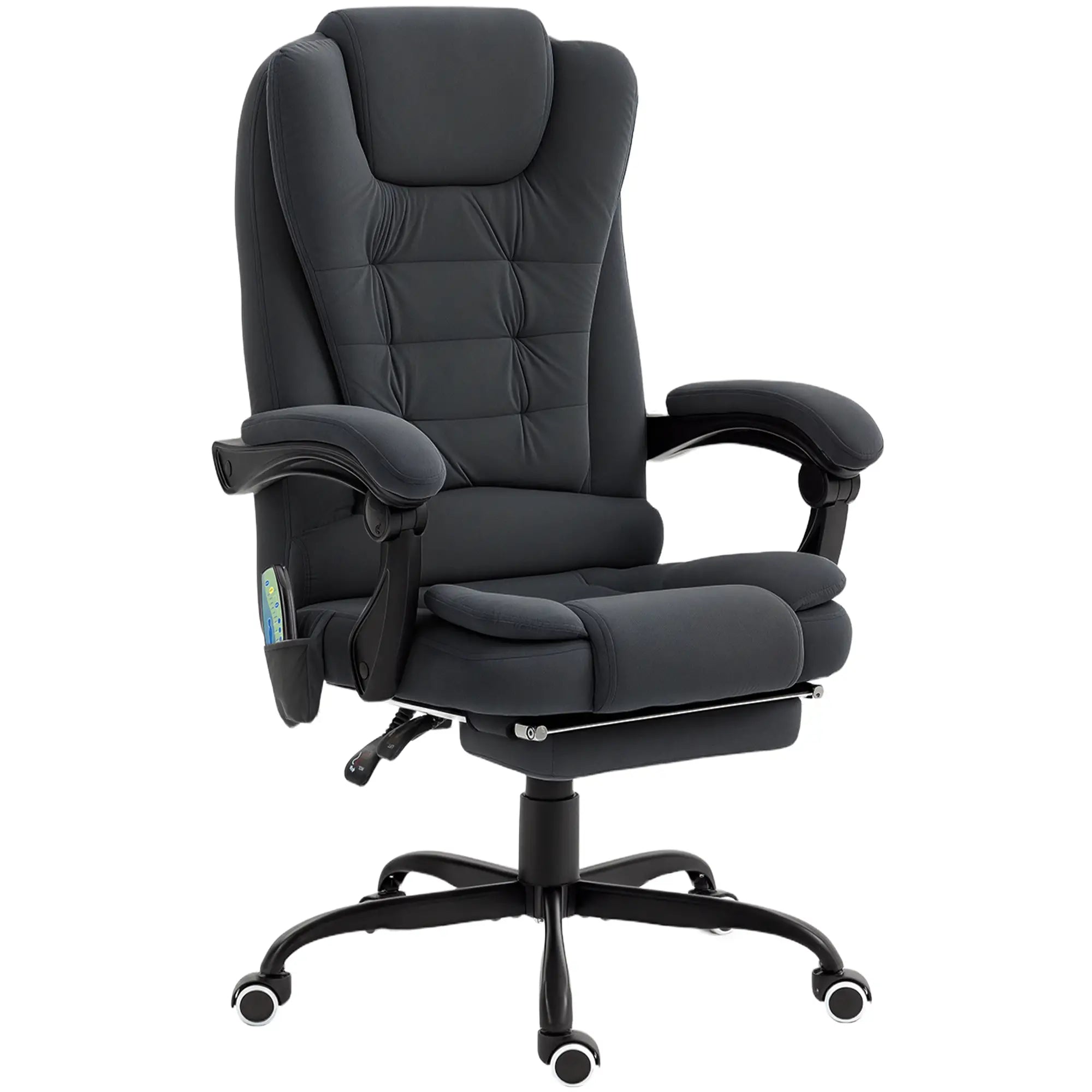 7-Point Vibrating Massage Chair with Footrest, Reclining Back, Black Massage Chairs Black at Gallery Canada