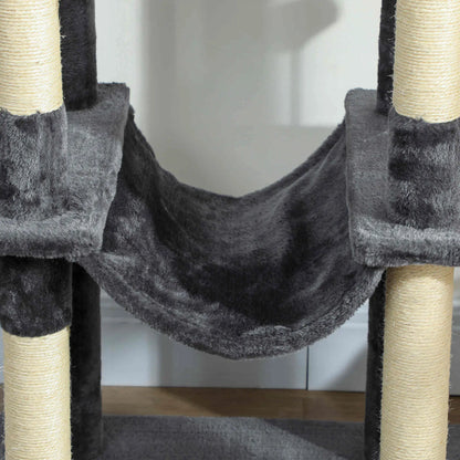 69 Inch Cat Tree, Multi-Level Tower, 2 Condos, Plush Perch, Sisal Posts, Dark Grey Cat Towers at Gallery Canada