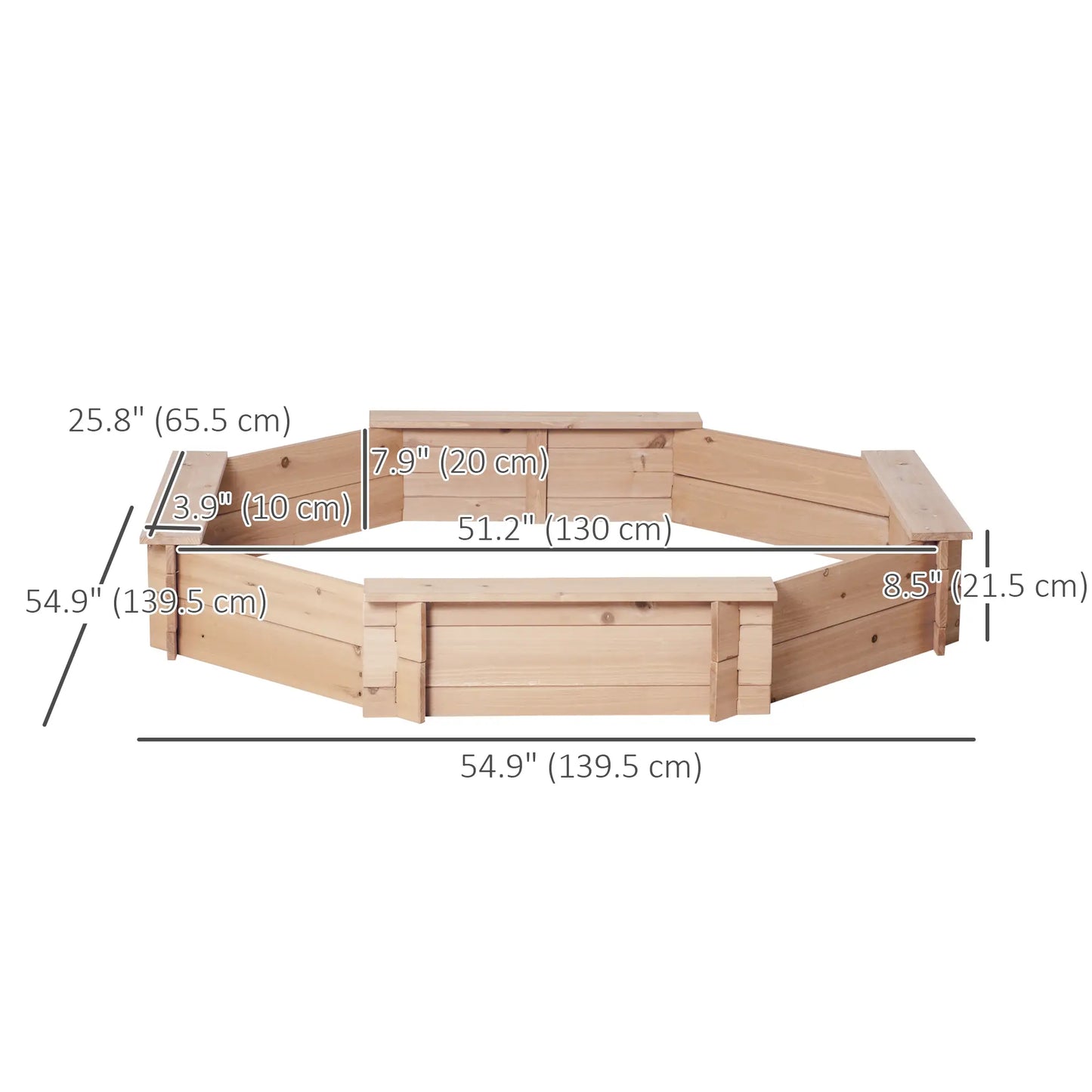 Kids Sandbox With Cover, Wooden Sand Box, Outdoor Sand Pit for Ages 3-8, Natural Sandboxes & Accessories at Gallery Canada