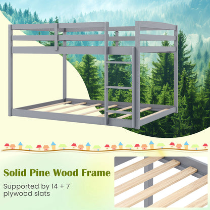 Full Over Full Bunk Bed Low-to-ground Bunk Bed, Gray Bunk Bed Frame at Gallery Canada