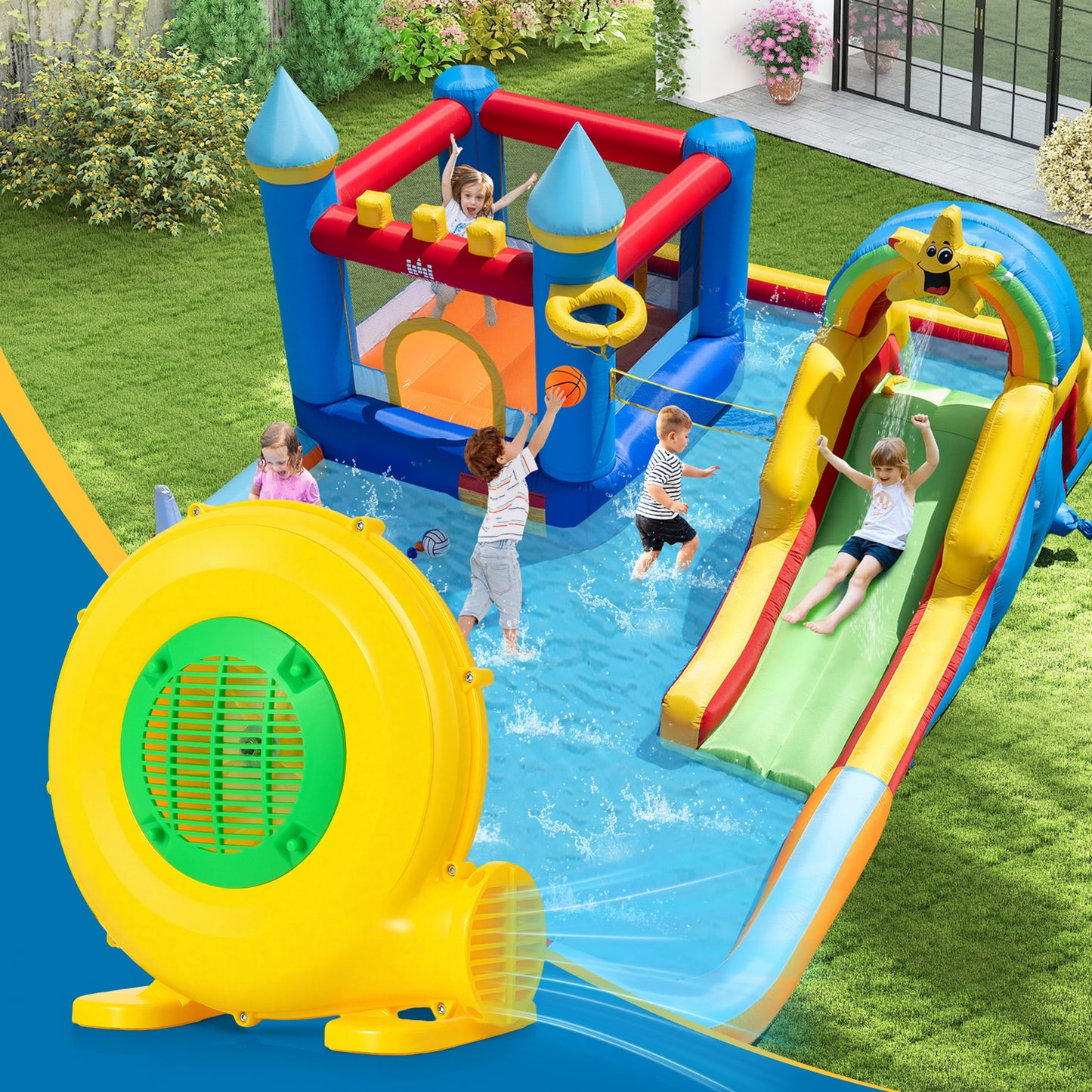 610W Bounce House Blower with Handle and Ground Stakes Air Blowers at Gallery Canada