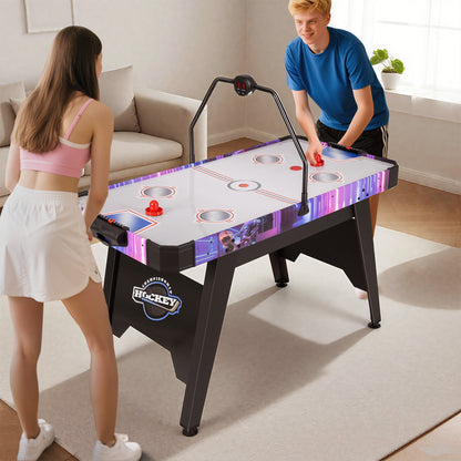 56 Inch Air Hockey Table, LED Digital Scoreboard, 12V Motor, White Game Room at Gallery Canada