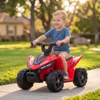 6V Kids ATV Quad, Button Control, 45Mins Runtime, Red