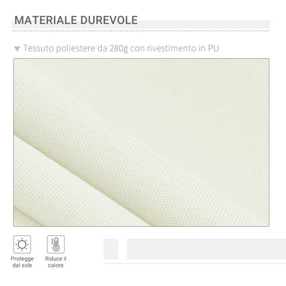 10' x 8' Manual Retractable Awning, Sun Shade Canopy, Aluminum Frame, UV Protection, Cream White Deck Awnings at Gallery Canada