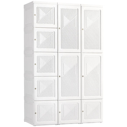 Portable Wardrobe Closet, 8 Cube Compartments, White Clothing Storage at Gallery Canada