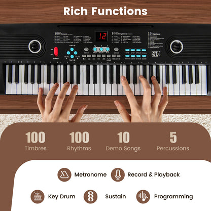 61 Key Electric Portable Digital Keyboard Piano, Black Pianos & Keyboards at Gallery Canada