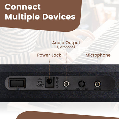 61 Key Electric Portable Digital Keyboard Piano, Black Pianos & Keyboards at Gallery Canada