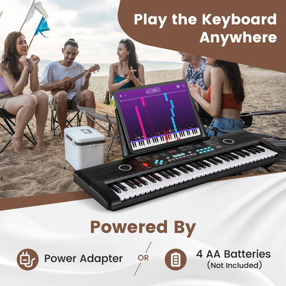 61 Key Electric Portable Digital Keyboard Piano, Black Pianos & Keyboards at Gallery Canada