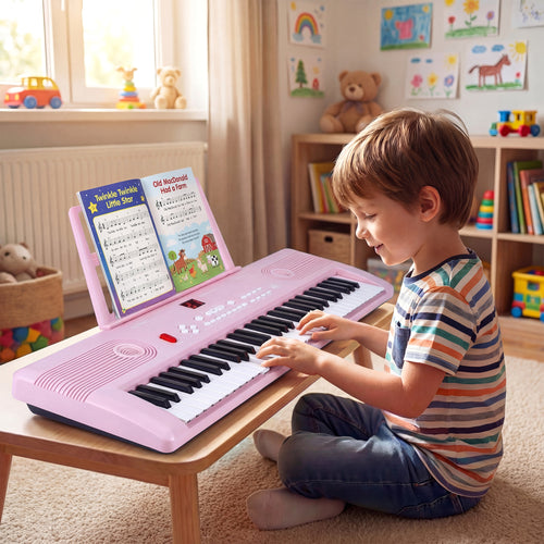 61 Key Portable Digital Keyboard Piano, Pink