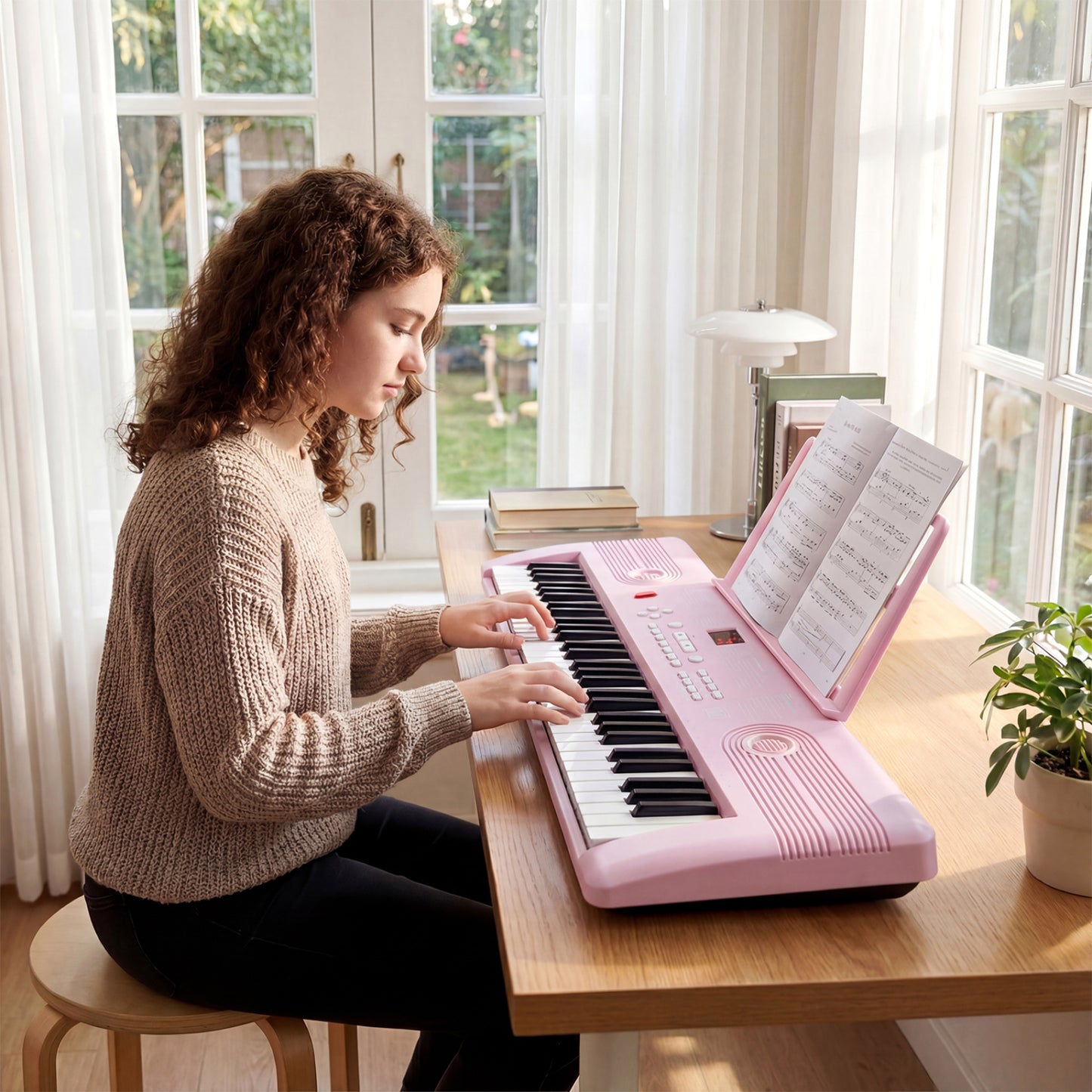 61 Key Portable Digital Keyboard Piano, Pink Pianos & Keyboards at Gallery Canada