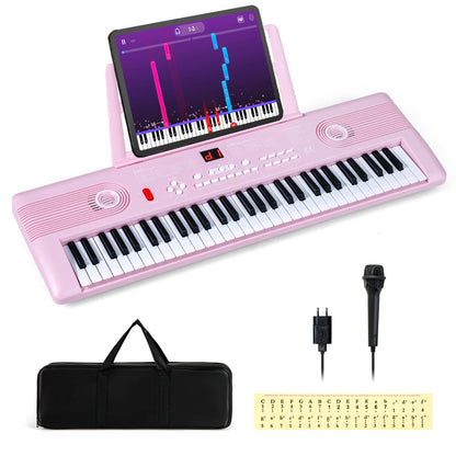 61 Key Portable Digital Keyboard Piano, Pink Pianos & Keyboards Pink at Gallery Canada