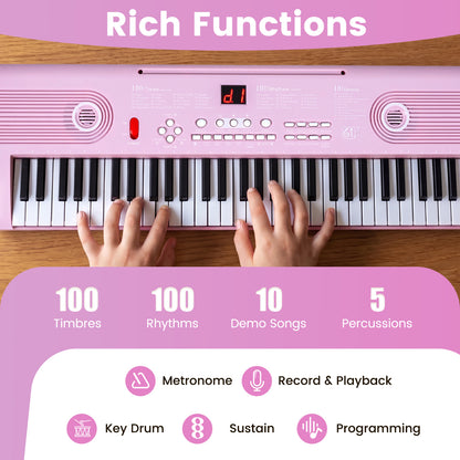 61 Key Portable Digital Keyboard Piano, Pink Pianos & Keyboards at Gallery Canada
