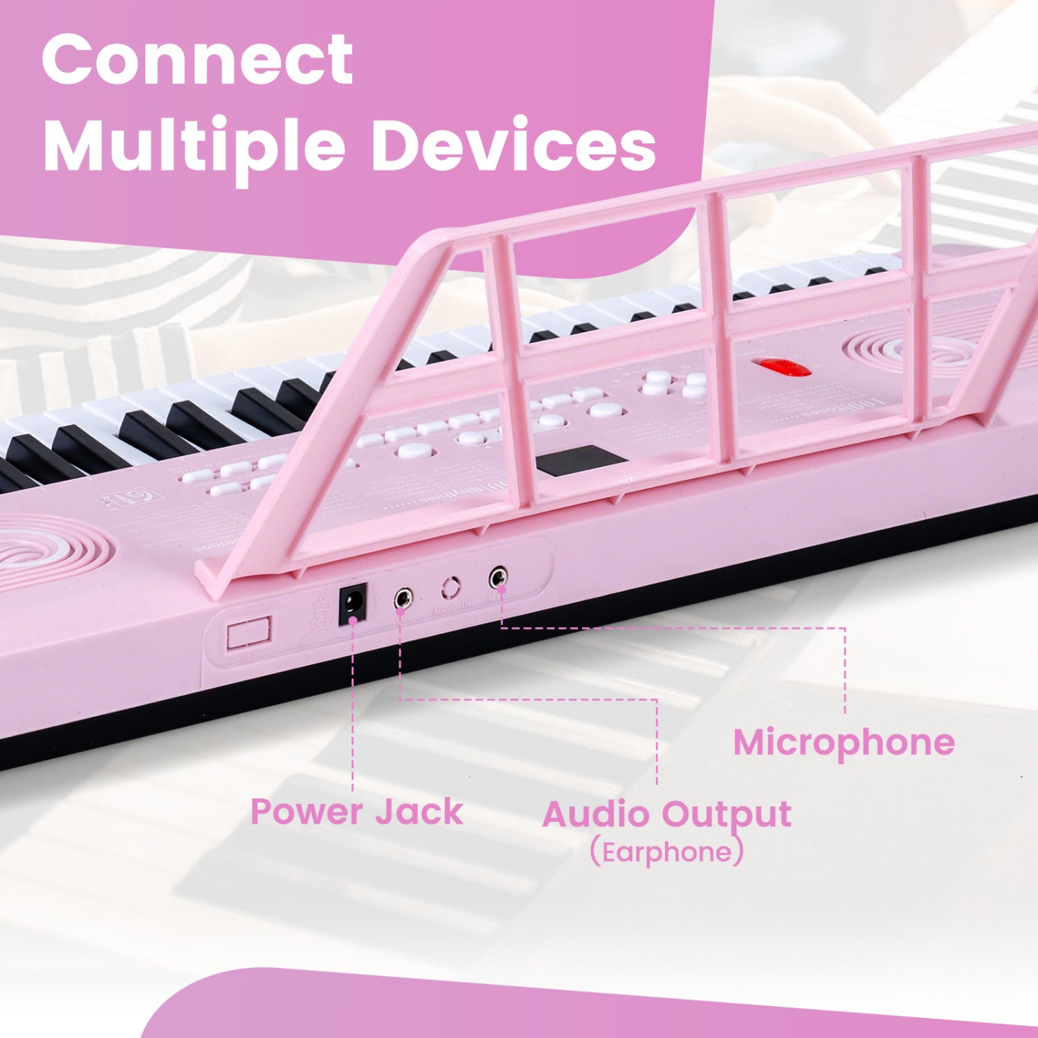 61 Key Portable Digital Keyboard Piano, Pink Pianos & Keyboards at Gallery Canada