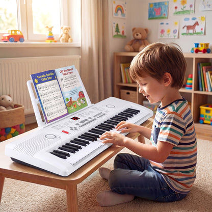61 Key Portable Digital Keyboard Piano, White Pianos & Keyboards at Gallery Canada
