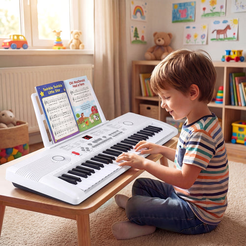61 Key Portable Digital Keyboard Piano, White