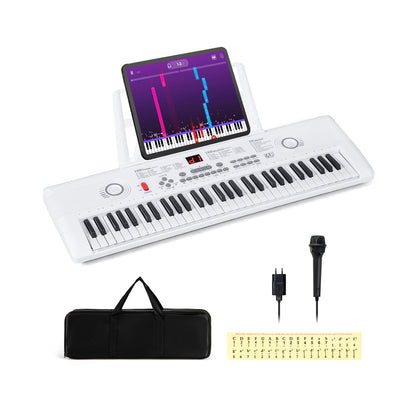 61 Key Portable Digital Keyboard Piano, White Pianos & Keyboards at Gallery Canada