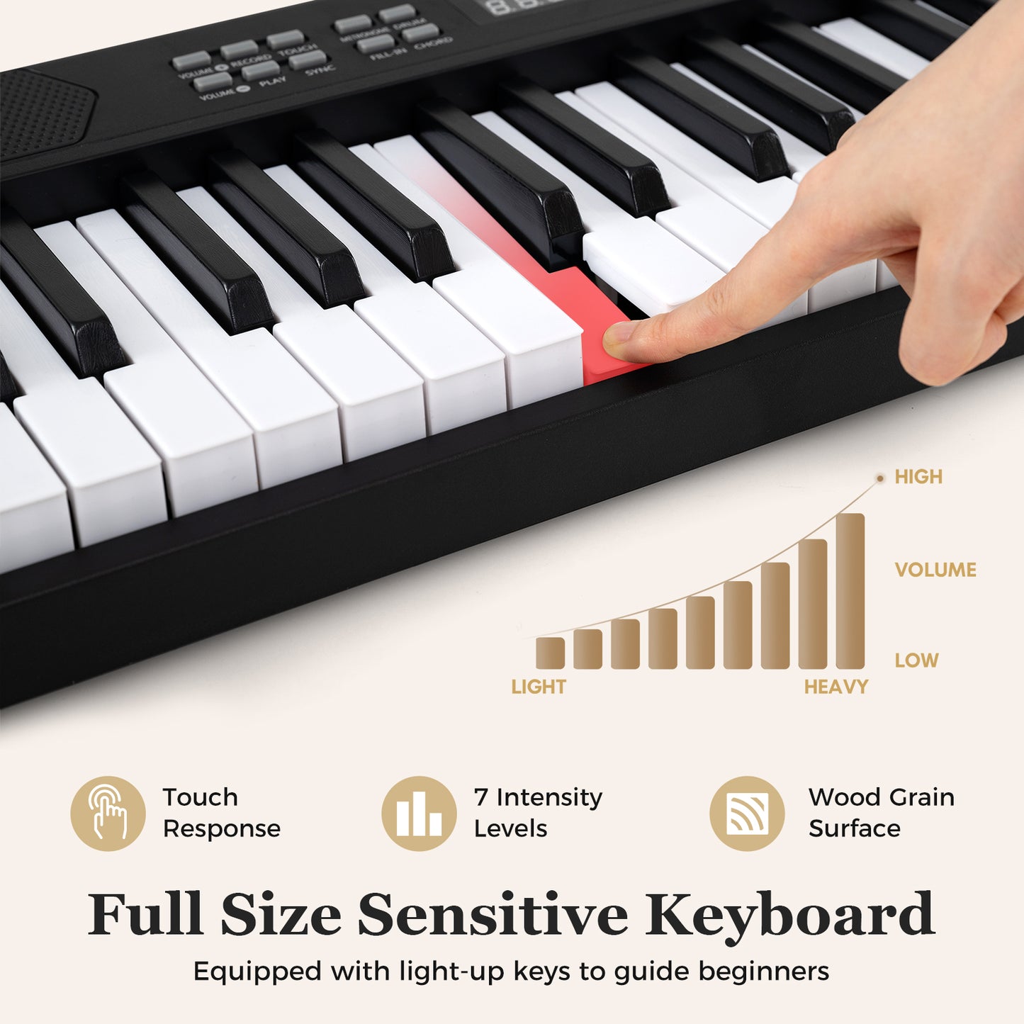 61-Key Foldable Piano Keyboard Full-size Electronic Keyboard with MIDI and Split Function, Black Pianos & Keyboards at Gallery Canada
