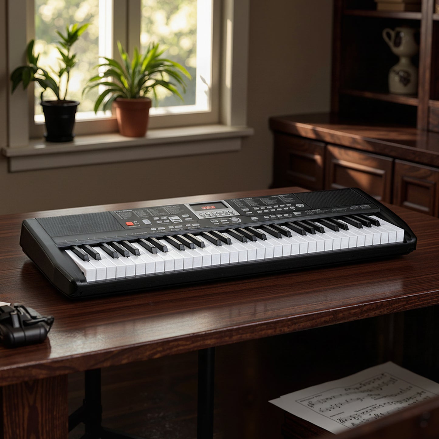 61 Keys Beginners Piano Keyboard Electric Keyboard Kit with Adjustable Stand and Stool, Black Pianos & Keyboards at Gallery Canada