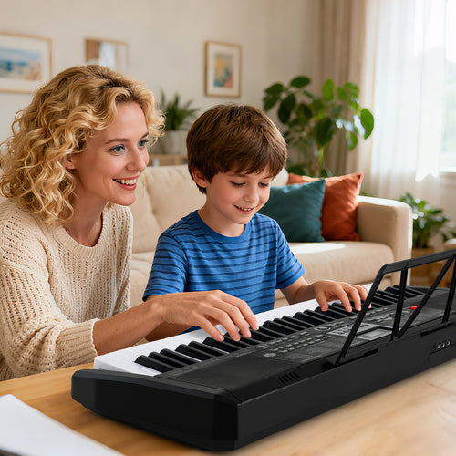 61 Keys Portable Keyboard for Beginners Electric Piano Keyboard Kit with 200 Rhythms and 200 Tones, Black