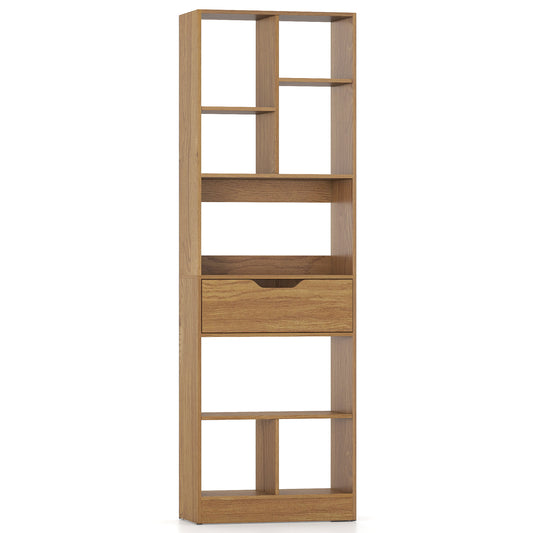 61inch Tall Freestanding Bookcase with Drawer 8-Cube Storage Organizer, Natural Bookcases Natural at Gallery Canada