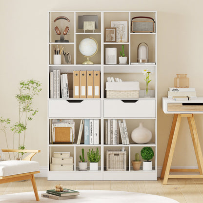 61inch Tall Freestanding Bookcase with Drawer 8-Cube Storage Organizer, White Bookcases at Gallery Canada