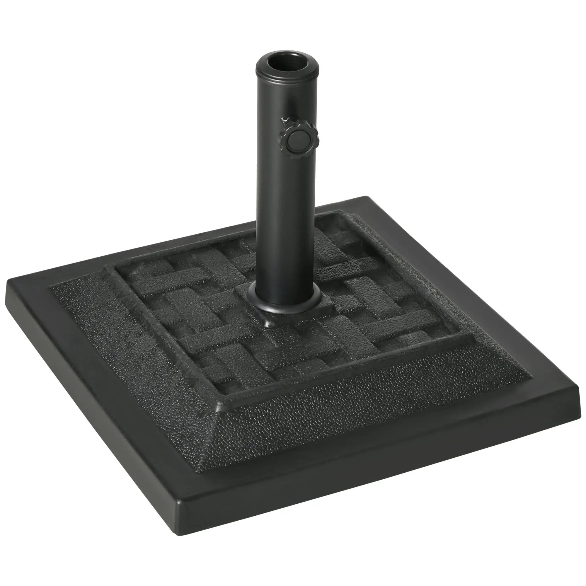 26 lb Heavy Duty Patio Umbrella Base, Square Resin Stand, Outdoor, Black Umbrella Bases Black at Gallery Canada