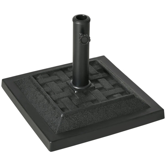 26 lb Heavy Duty Patio Umbrella Base, Square Resin Stand, Outdoor, Black Umbrella Bases Black at Gallery Canada