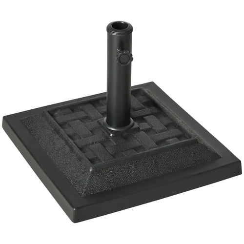 26 lb Heavy Duty Patio Umbrella Base, Square Resin Stand, Outdoor, Black