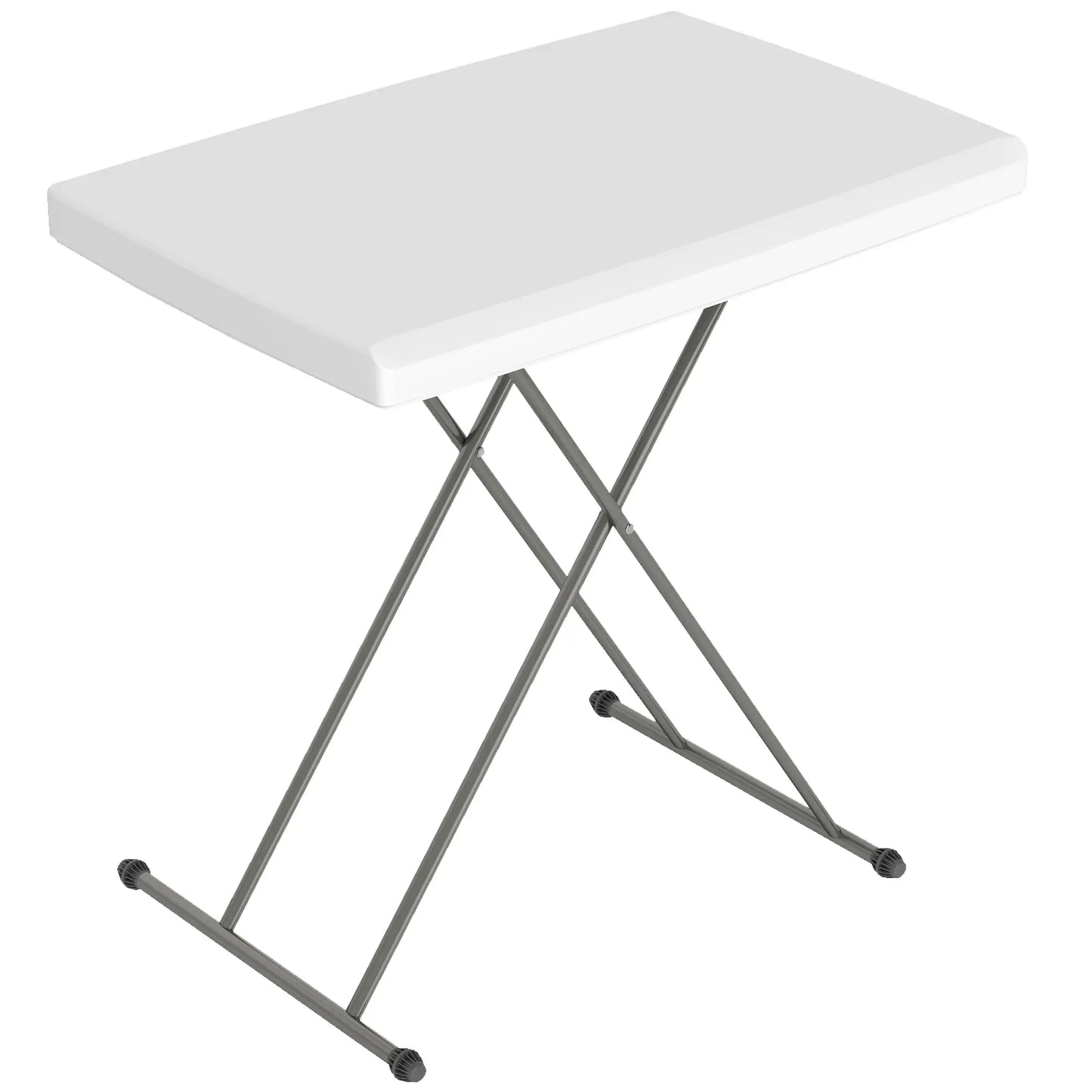 Folding Outdoor Patio Table, 3-Level Adjustable, HDPE Top, Steel Legs, White Patio Dinning Tables at Gallery Canada