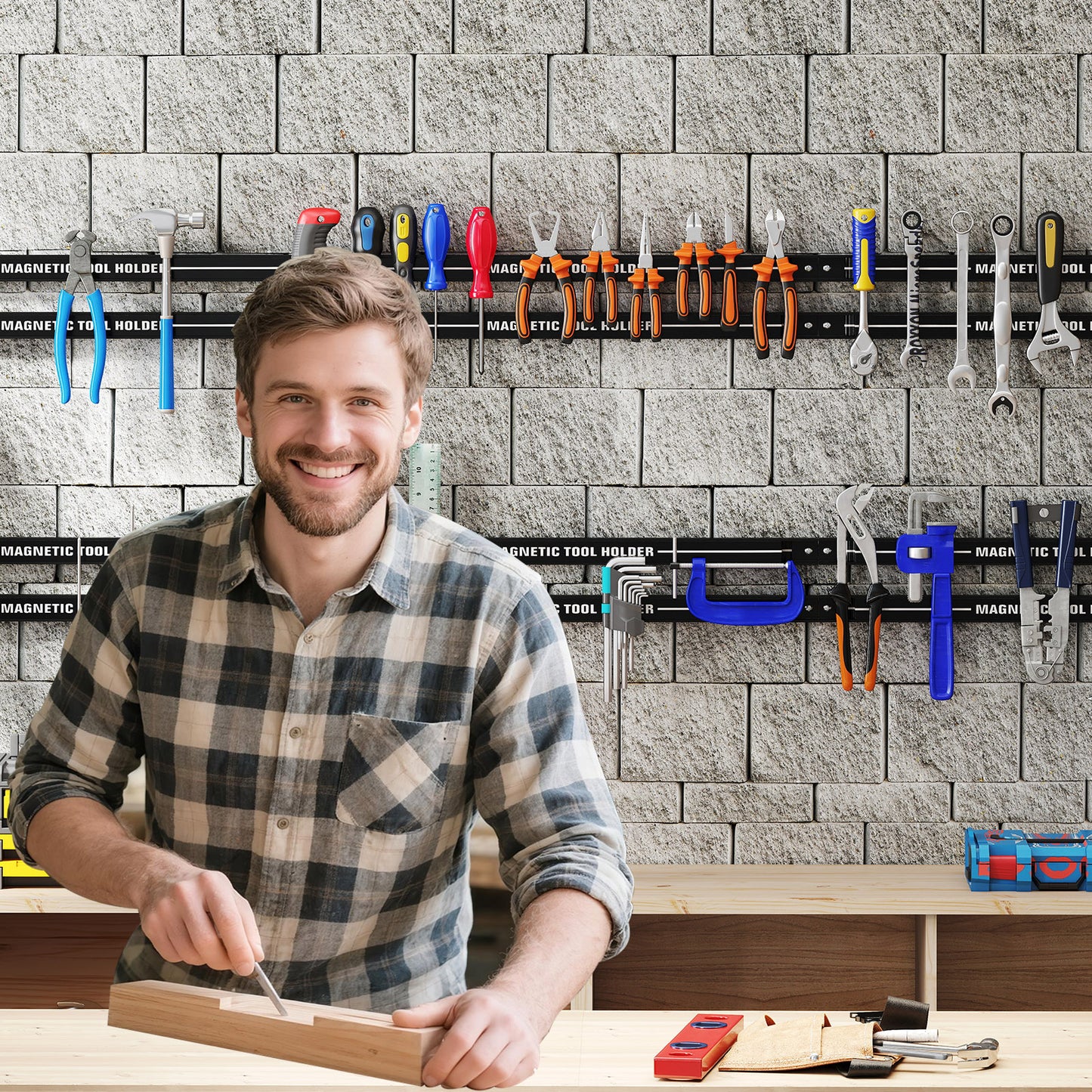 18 Inch Magnetic Tool Holder Strip, Black Garages at Gallery Canada