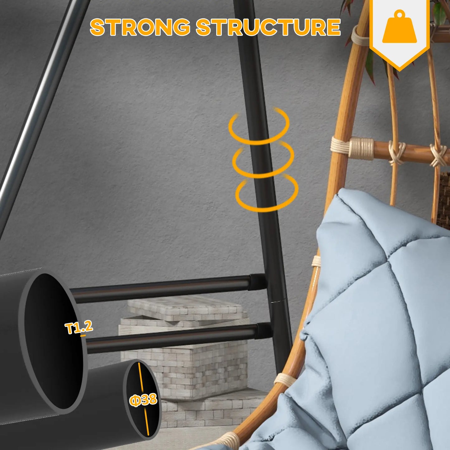 Hammock Chair Stand, Heavy Duty Metal Frame, Indoor Outdoor Use, Black Hammock Stands at Gallery Canada