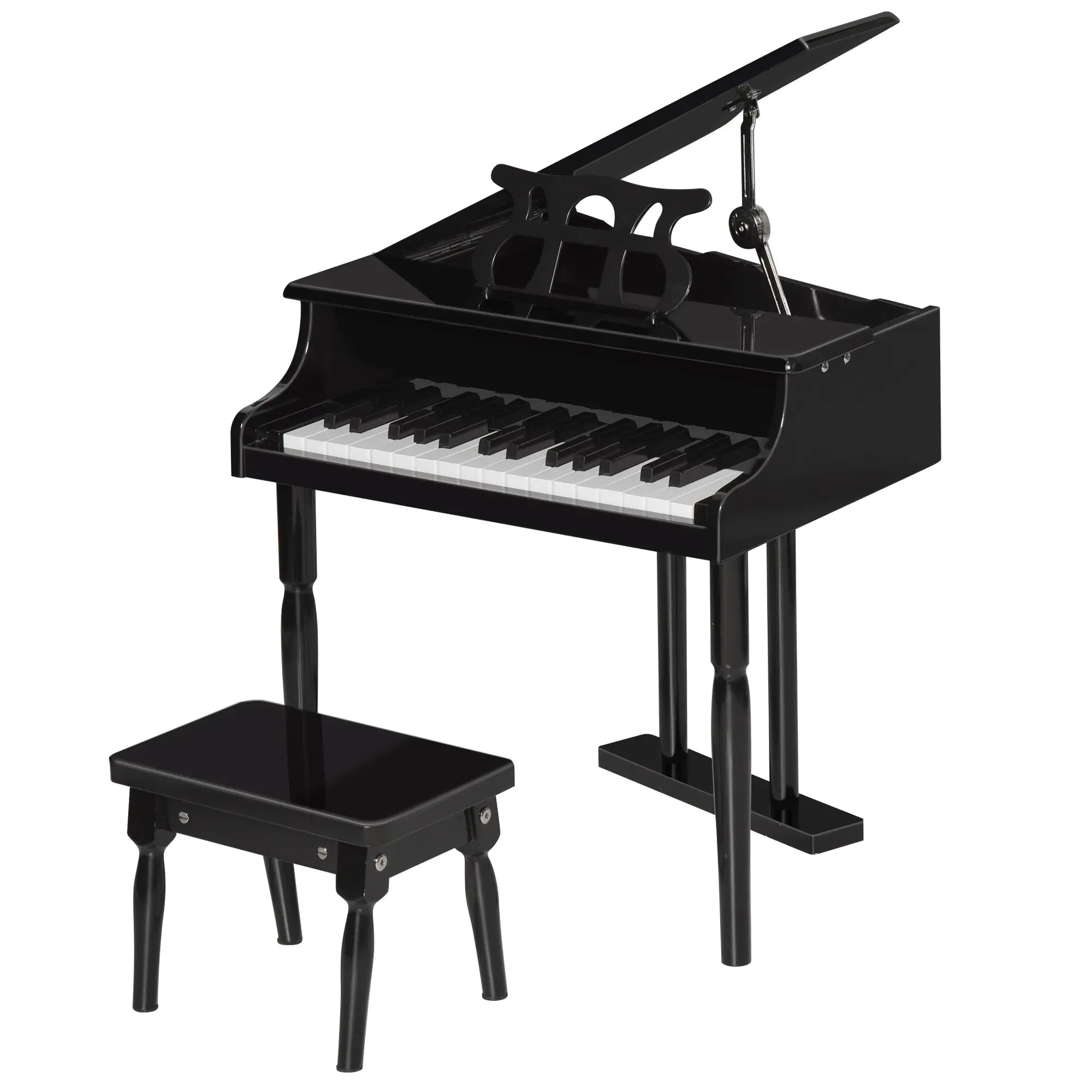 Modern Kids Piano, 30 Keys, Set of 2, Mini Toy, Grand Piano with Stand, Black Electronic Musical Pianos Black at Gallery Canada