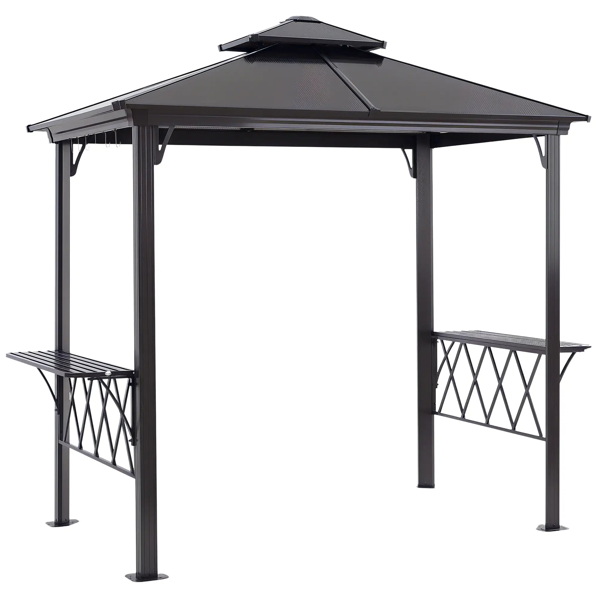 Outdoor Hardtop Grill Gazebo, BBQ Canopy With 6 Hooks, Double Vented PC Roof BBQ Grill Gazebos at Gallery Canada