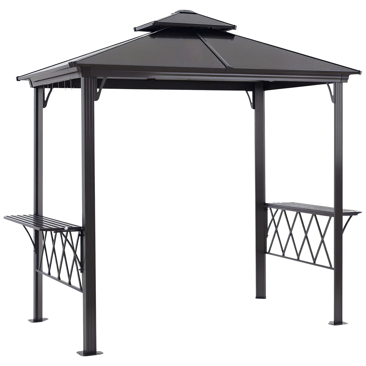 Outdoor Hardtop Grill Gazebo, BBQ Canopy With 6 Hooks, Double Vented PC Roof BBQ Grill Gazebos at Gallery Canada