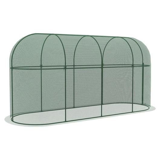 9.8' x 3.3' Plant Protector Tent, Crop Cage, Zipped Door, Ground Stakes Walk In Greenhouses Green at Gallery Canada