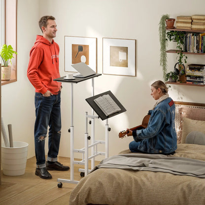 Height Adjustable Standing Desk with Wheels, Black Computer Desks at Gallery Canada