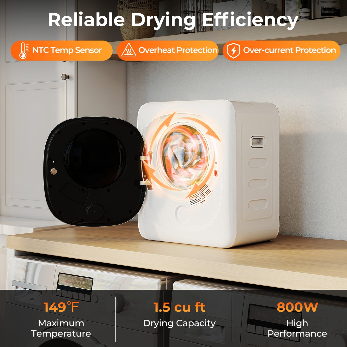 Portable Clothes Dryer Compact Drying Machine with Stainless Steel Tub Dryers at Gallery Canada