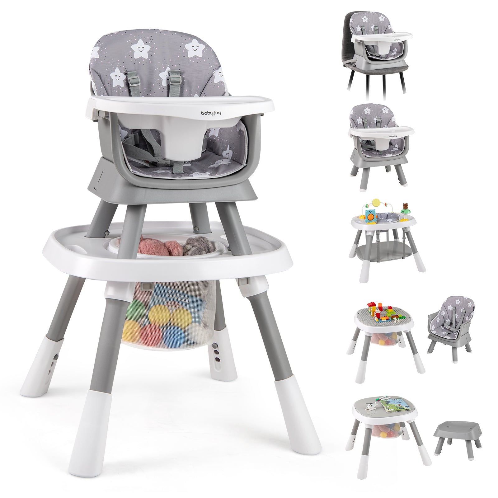 16-in-1 Baby High Chair, Activity Center, Booster Seat, Grey High Chairs at Gallery Canada