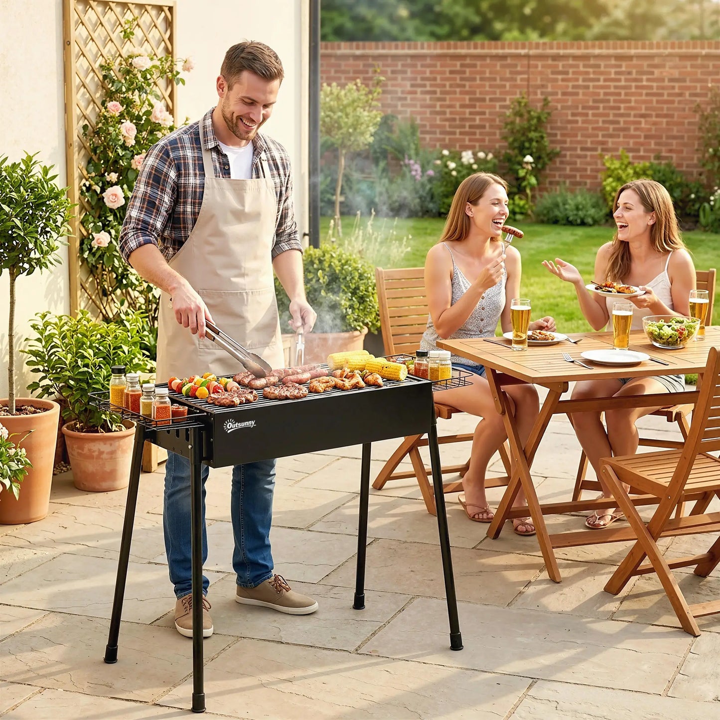 Portable Charcoal Grill With Side Baskets, Hooks, Nets, Black Charcoal BBQ Grils at Gallery Canada