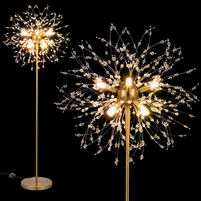 63-Inch Crystal Floor Lamp, Acrylic Crystals, Gold Table & Floor Lamps at Gallery Canada