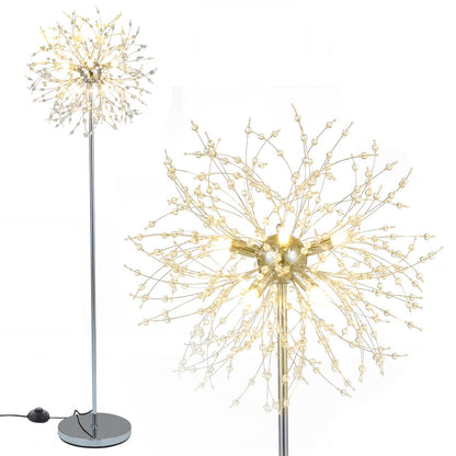 63-Inch Crystal Floor Lamp, Acrylic Crystals, Silver Table & Floor Lamps at Gallery Canada