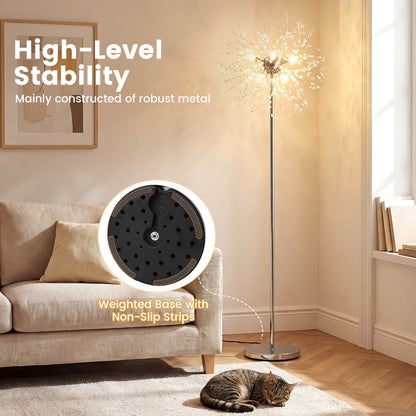 63-Inch Crystal Floor Lamp, Acrylic Crystals, Silver Table & Floor Lamps at Gallery Canada