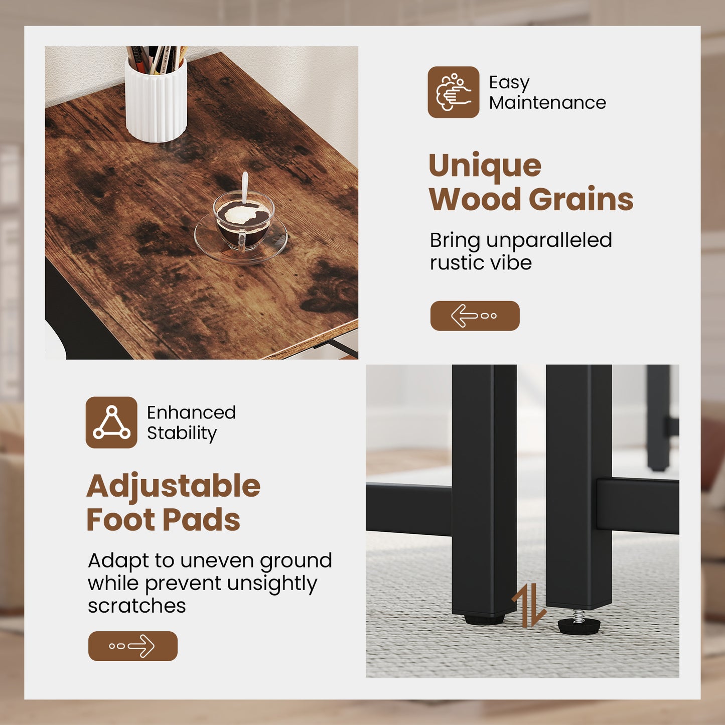 63 Inch Modern Splice Computer Desk with Heavy Duty Steel Frame, Black Computer Desks at Gallery Canada