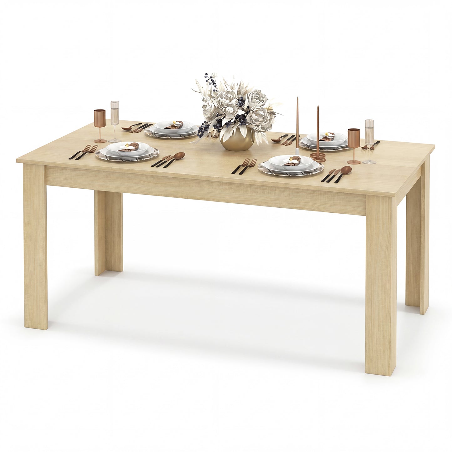 63 Inch Rectangular Dining Table, Oak Dining Tables Oak at Gallery Canada