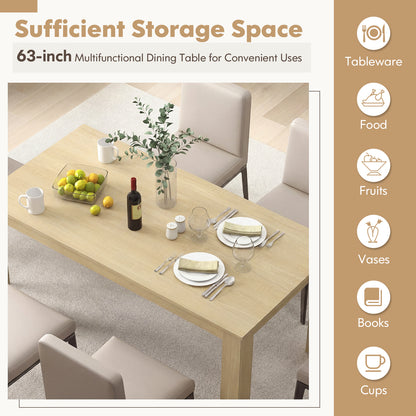 63 Inch Rectangular Dining Table, Oak Dining Tables at Gallery Canada