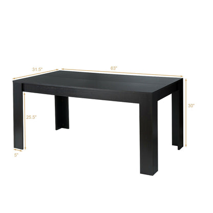 63 Inch Rectangular Modern Dining Table For 6 People, Black Dining Tables at Gallery Canada