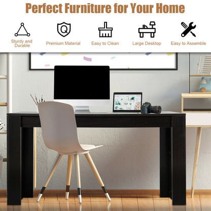 63 Inch Rectangular Modern Dining Table For 6 People, Black Dining Tables at Gallery Canada